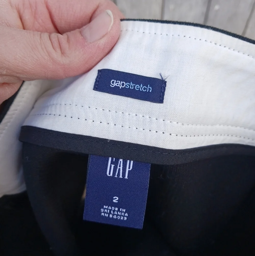 Gap Stretch Womens Sz 2‎ Black Cotton Spandex Flare Mid Rise Mini Skirt